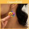 Creative Themed Halloween Colorful Pumpkin Pattern Women Earrings Acrylic