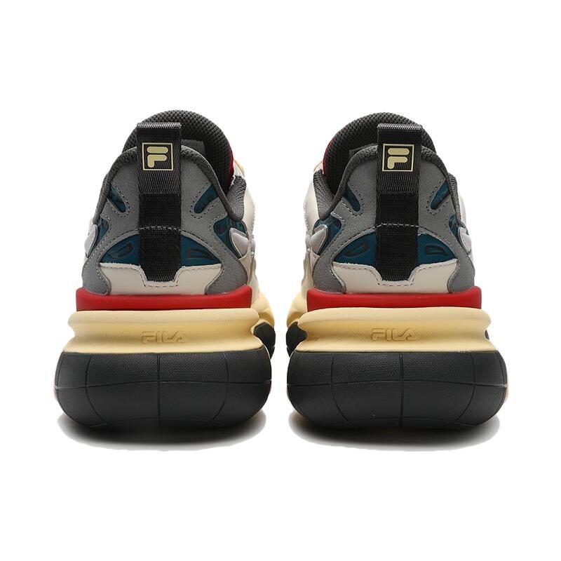 Fila Fabric Synthetic Leather Versatile Comfortable Shock Absorbing Wear Resistant Low Top Dad Shoes Men Sneaker Blue Gray F12M343103FDU