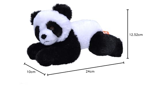 Wild Republic Plush Panda, Fluffy, Recycled Material, EcoKins, W14 X D23 X H12cm, 24796