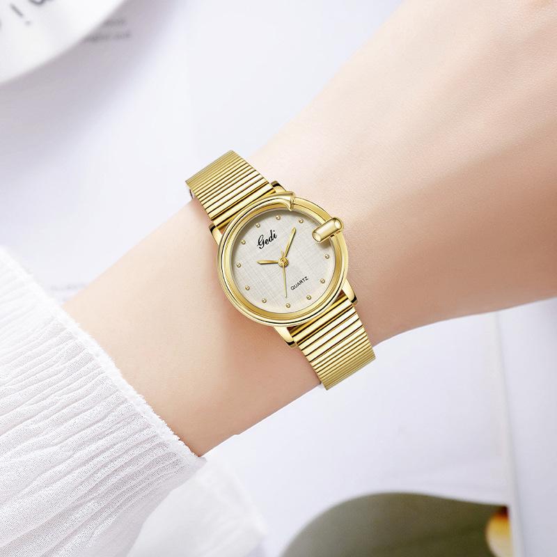 Light Luxury High-Value Women'S Watch Niche High-End Waterproof Quartz Watch Women'S Exquisite Gold Steel Belt Watch