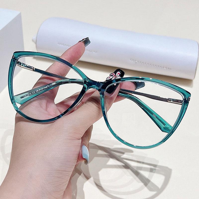 Ultralight TR90 Metal Square Reading Glasses Anti Blue Light For Women Men Prebyopia Eyewear Sight Plus Lenses