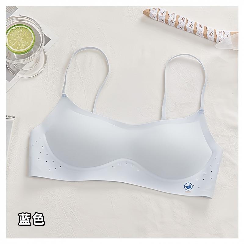 Women Thin Strap Low Back Beautiful Back Seamless Gathered Push Up Bra For Small Chest
