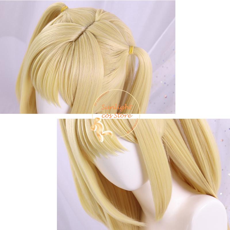 MisaMisa Cosplay Wig Long Golden Yellow Women Misa Amane Anime Cosplay Wig Heat Resistant Synthetic Hair + Wig Cap