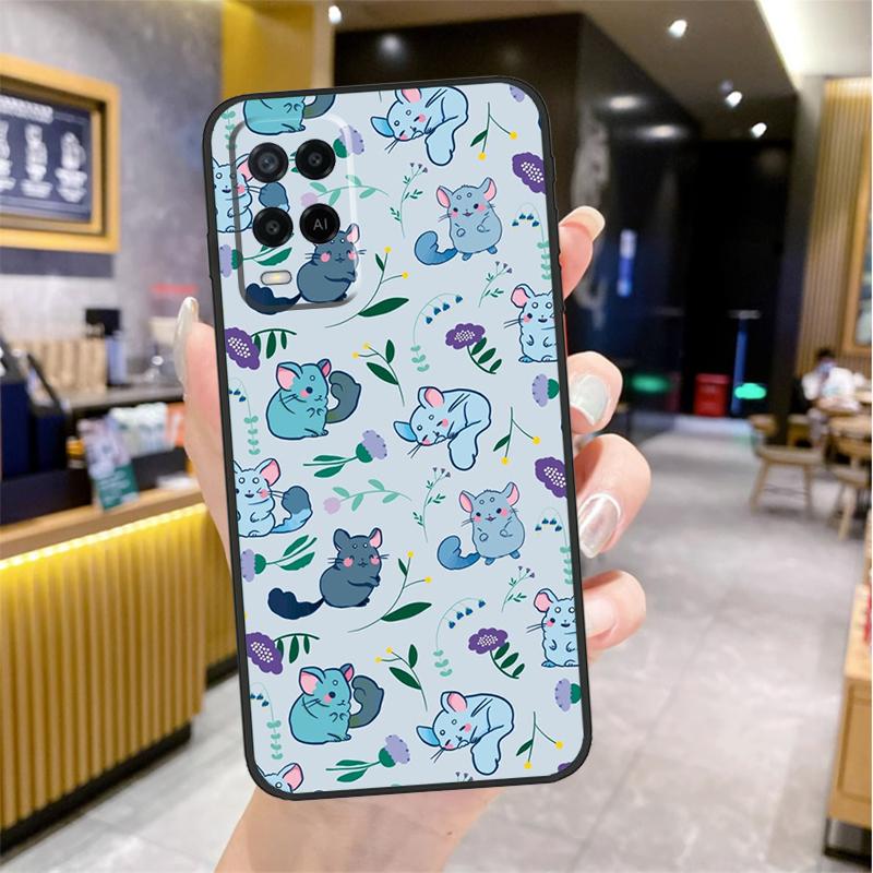 Cute Cartoon Chinchilla Case For Oppo A98 A18 A38 A58 A78 A60 A80 A40 A96 A76 A16 A94 A74 A54 A15 A17 A57 A77 A5 Pro