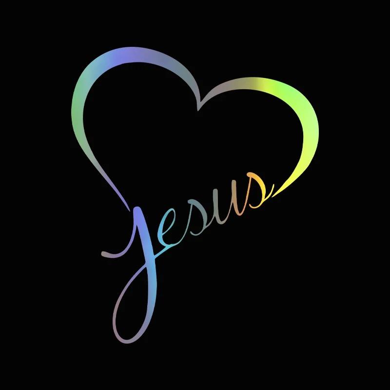 

LYKX JESUS HEART Vinyl Decal Sticker for Car Window Wall Bumper God Love Christ Bible 16CM X 13.3CM