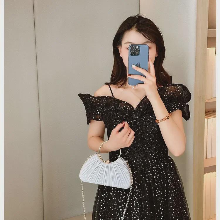Elegant Pleated Evening Clutch for Women