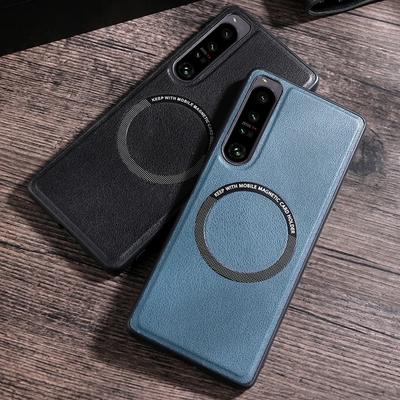 Luxury PU Leather Magsafe Magnetic Phone Case for Sony Xperia 1VI 10 VI 5V 10V 5 IV 10 IV 1 IV 10 III Matte Shockproof Wireless Charging Back Cover