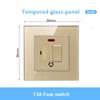 86 Type UK 13A Switch With Fuse Electrical Switch Light Spurs Neon Black White Grey Tempered glass Fuse 13A Wall Switch Panel