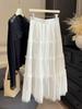Lace Crochet Patchwork A-line Skirt: 2026 Spring Collection - High Waist Slimming Umbrella Design for Women