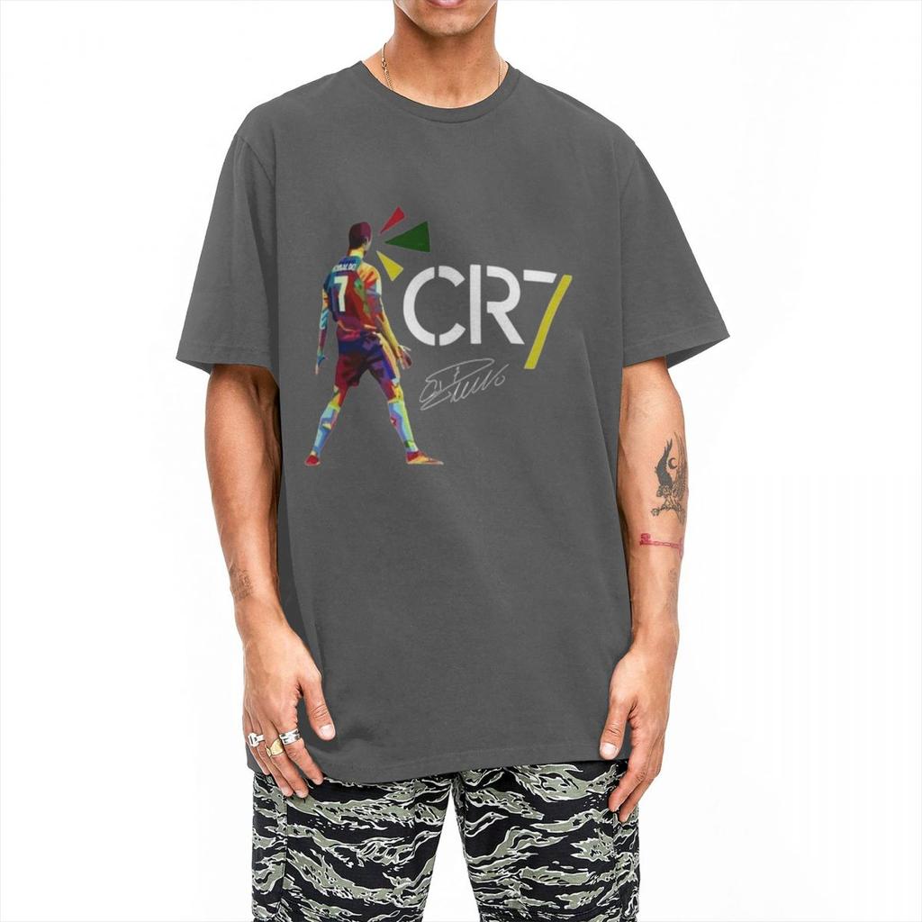 T-shirt con Firma Cr7 Cristianoed Ronaldoed Uomo Y2K Base Cotone Puro T-shirt Spiaggia Girocollo Magliette alla Moda Taglie Forti