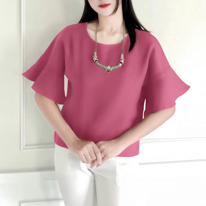 

ZANZEA Women Casual Round Neck Flare Half Sleeve Loose Blouse 2XL