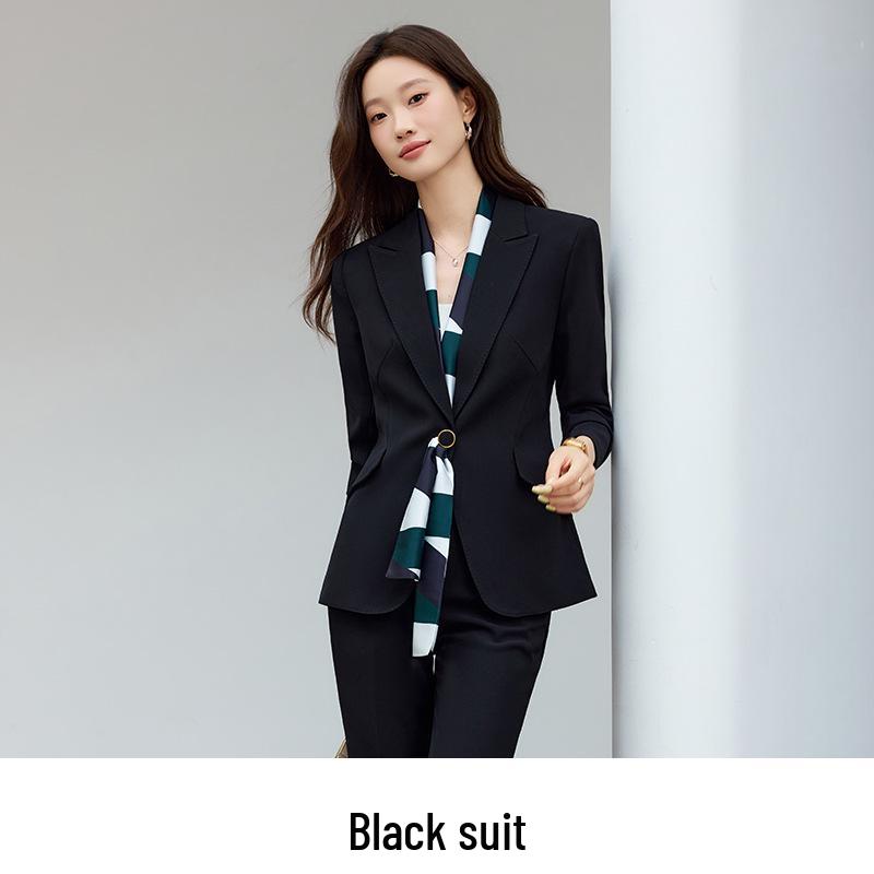 

Women s Slim Fit Black Blazer and Micro Flare Pants Suit 2XL