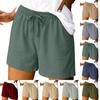 Women Linen Cotton Blend Wide Leg Shorts with Elastic Waistband and Back Pockets Casual Summer Bottoms for Comfort and Breathability