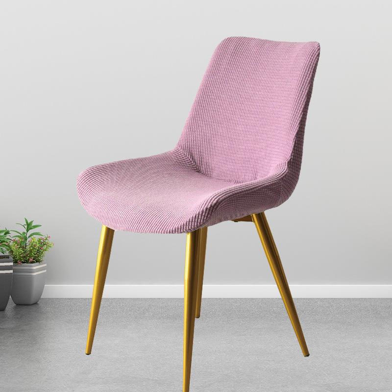 Solid Stretch Curved Backrest Curved Chair Covers Dining Classic Fabric Kitchen Hotel Household Chair Cover Chairs Slipcovers