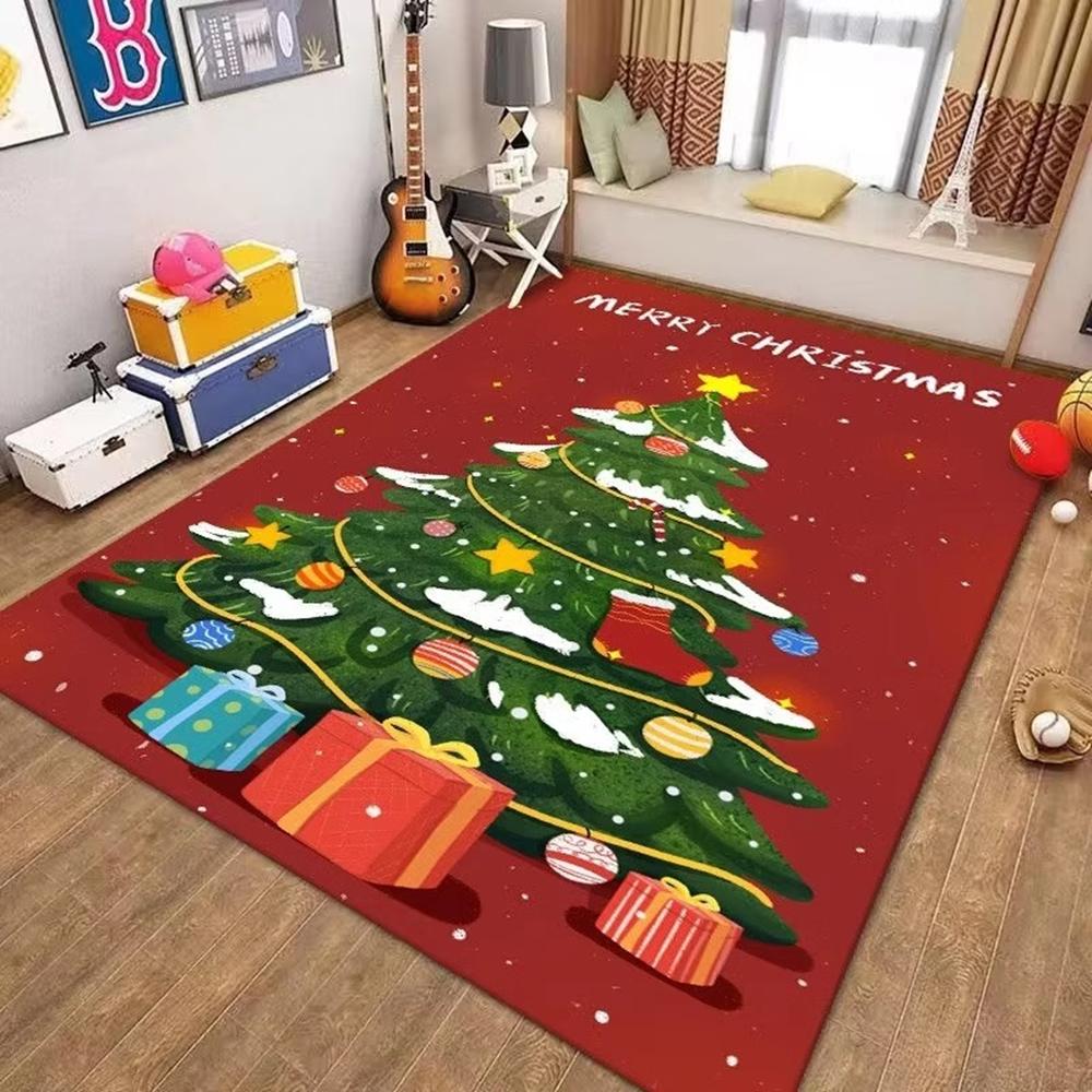 Christmas Large Size Rugs For Living Room, Bedroom, Side Of Bed, Balustrade, Slip-Resistant Foot For Home Decoration