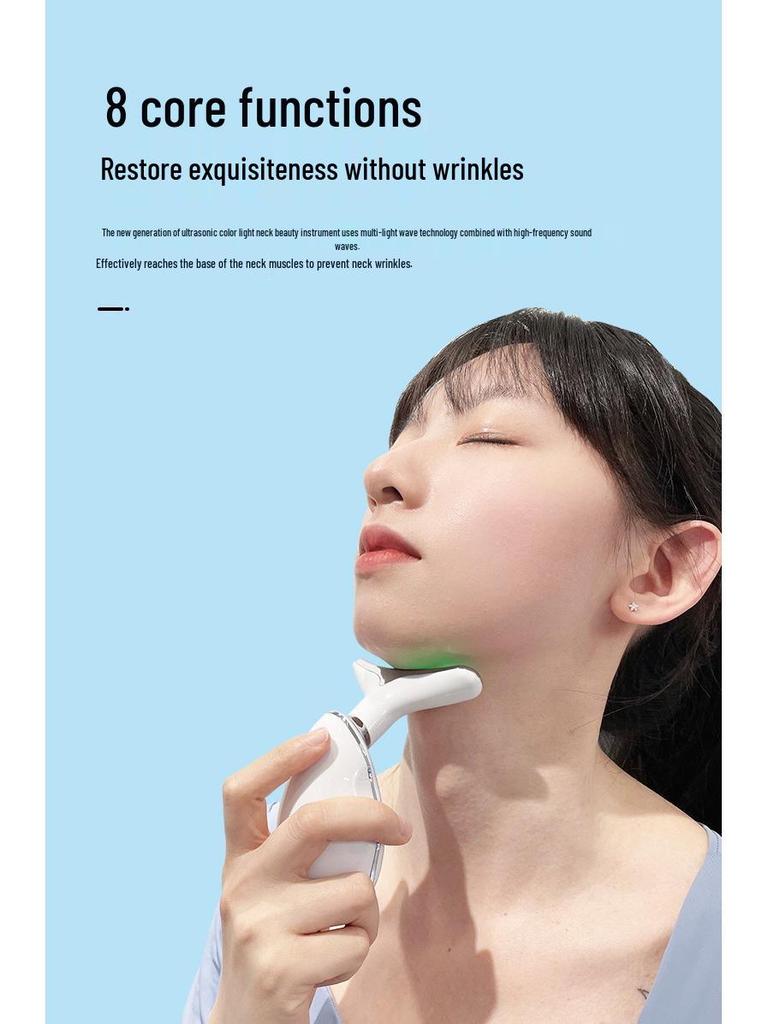 Tricolor Beauty Neck Device: Firms, Lifts, and Reduces Neck Lines and Nasolabial Folds with Care Massage and Protection