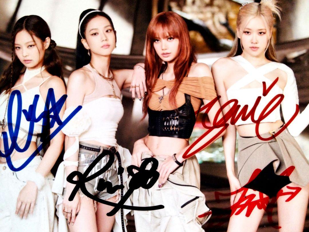 

[USED] BLACKPINK autographed 2L size photo...BLACKPINK...3