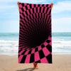 Abstract 3D Geruit Mooie Strandlaken Zandloos Badlaken Zomer Badjassen toalla tumbona voor Man Vrouw