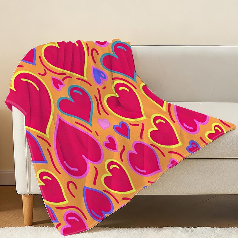 Soft Non-Pilling Flannel Blanket Cozy Warm, Vibrant, All-Season, Perfect for Couch Naps, Home Decor, Valentine’s Gift for Postpartum Moms