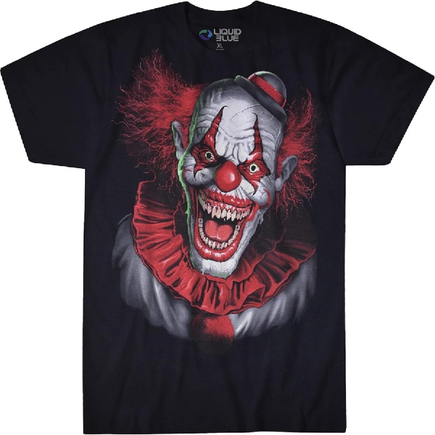 

Liquid Blue Plus Size Fantasy Scary Clown Short Sleeve T-Shirt XXXXXL різнокольоровий