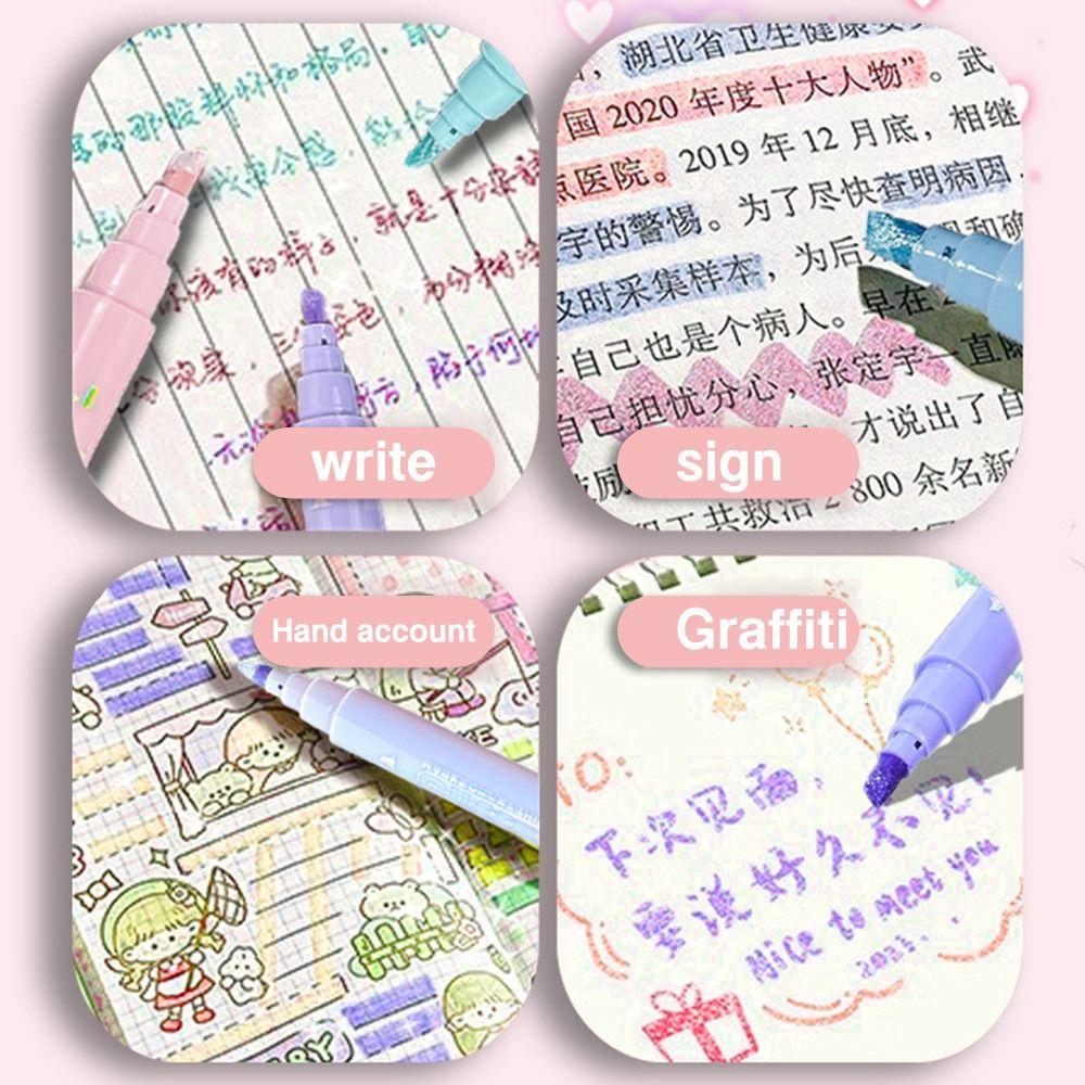 4PCS/Set Plastic Draw Doodle Pens Colorful Shiny Fluorescent Pen  School Office Supplies