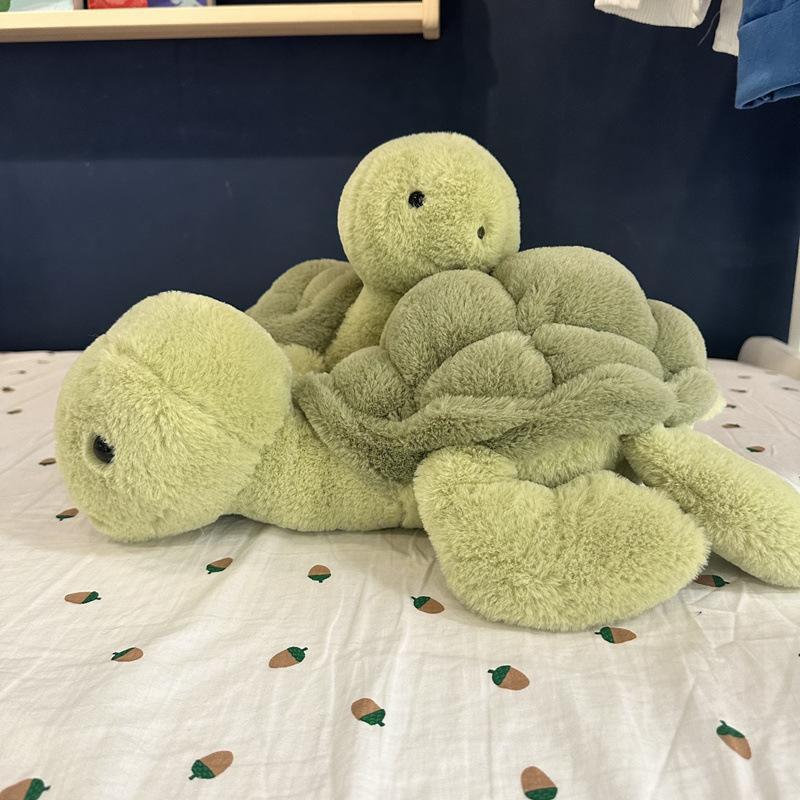 Simulation Cute Turtle Doll Plush Toy Little Green Turtle Doll Doll Children Sleeping on Bed Pillow
