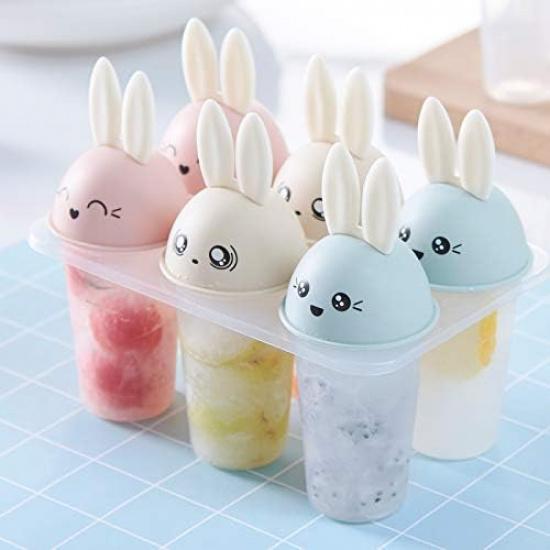Set of 6 Popsicle Molds Ice Pop Makers Ice Pop Molds Ice Bar Maker Plastic Popsicle Mold Kids Ice Cream Tray Holder