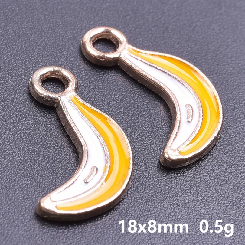 20 Stück Lebensmittel-Accessoires Rote Erdbeere Kirsche Emaille-Anhänger Für Schmuckherstellung Großhandel Frucht Banane Avocado Anhänger Anhänger-Zubehör