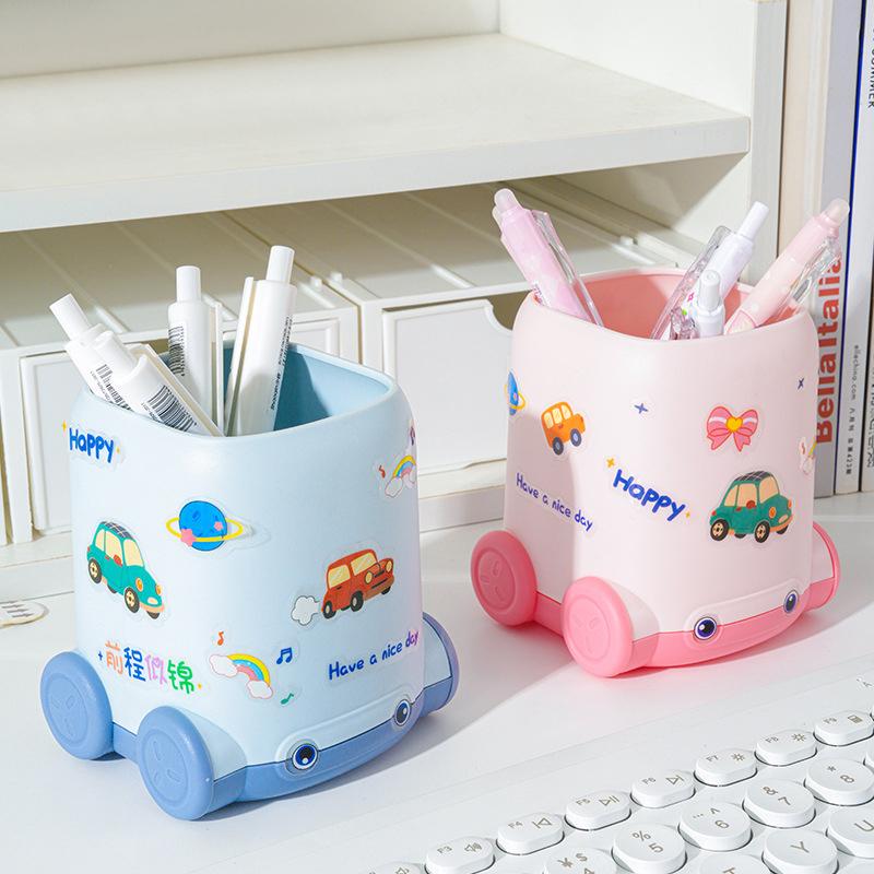 Cartoon Pencil Box Cute Car Shape Pen Container Creative Desktop Stationery Storage Rack  Student Pen Container Gifts