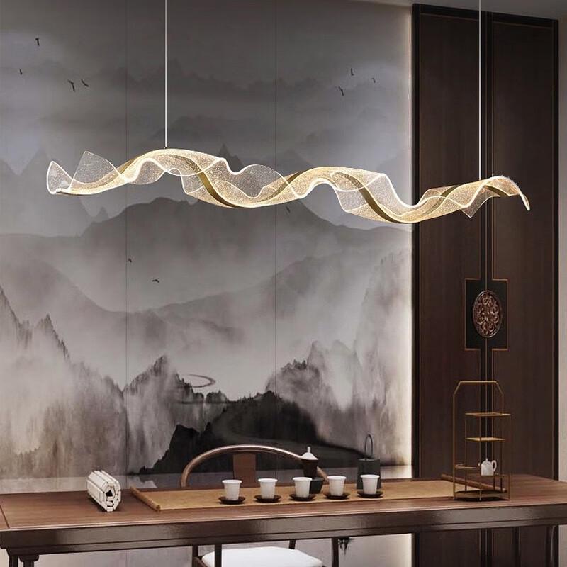 Creative Wave Silk Ribbon Dining Chandelier