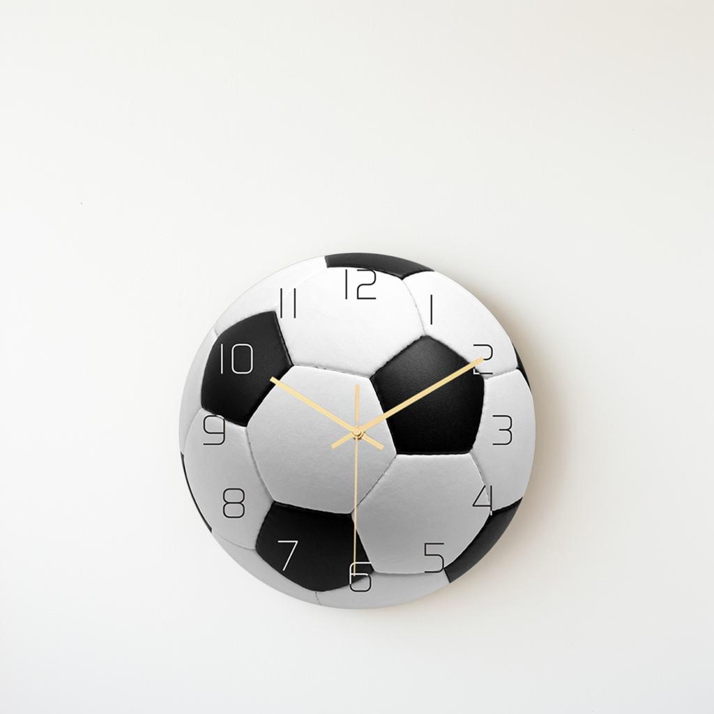 Football Wall Clock Big Arabic Numerals Acrylic Silent Mute Movement Decorative For Home Living Room Bedroom Study Office