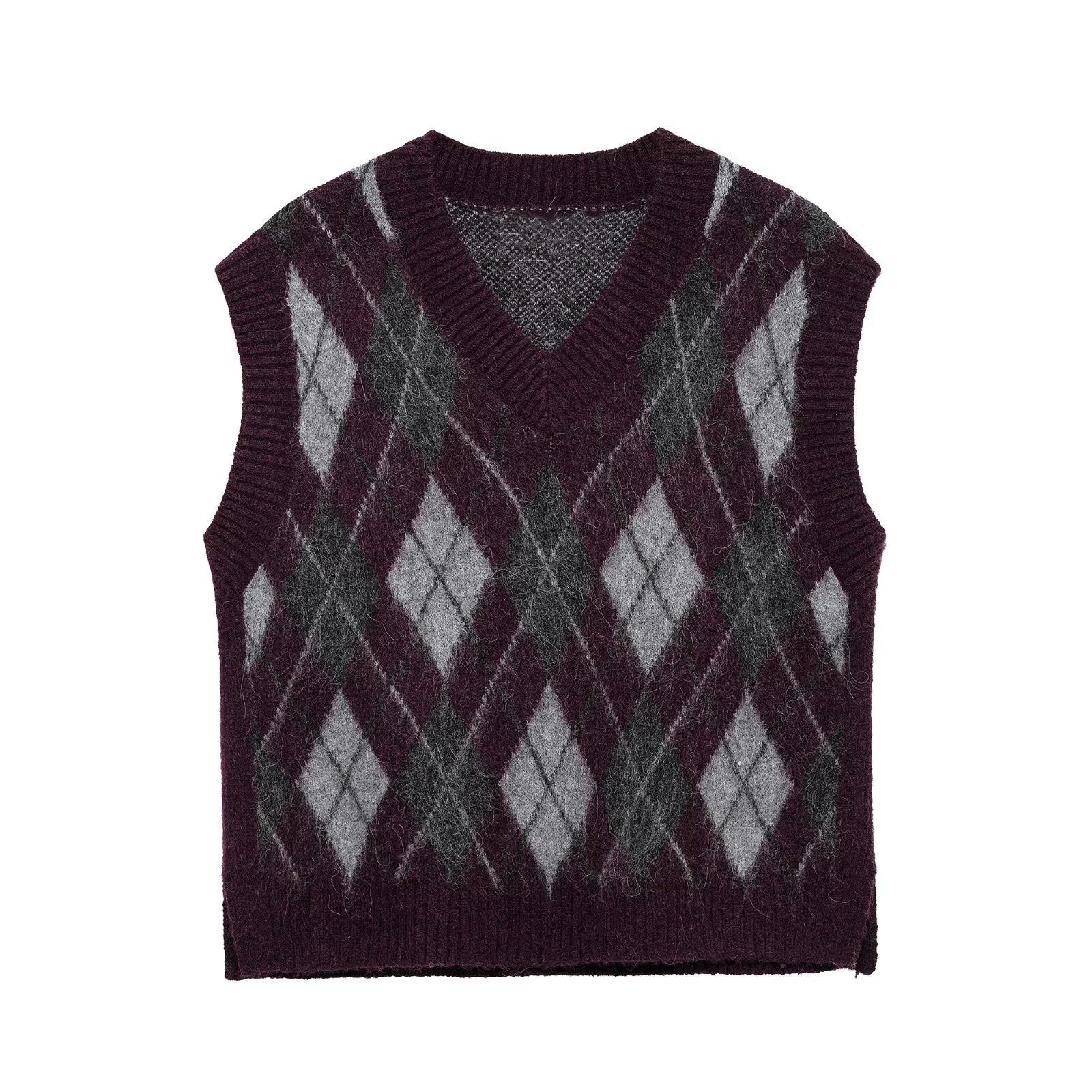 

Women s Spring 2025 Diamond Knit Cardigan Vest Small