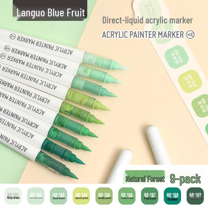 Misty Rain Blue Series Children's Liquid Acrylic Markers - New Colors for Drawing and Painting