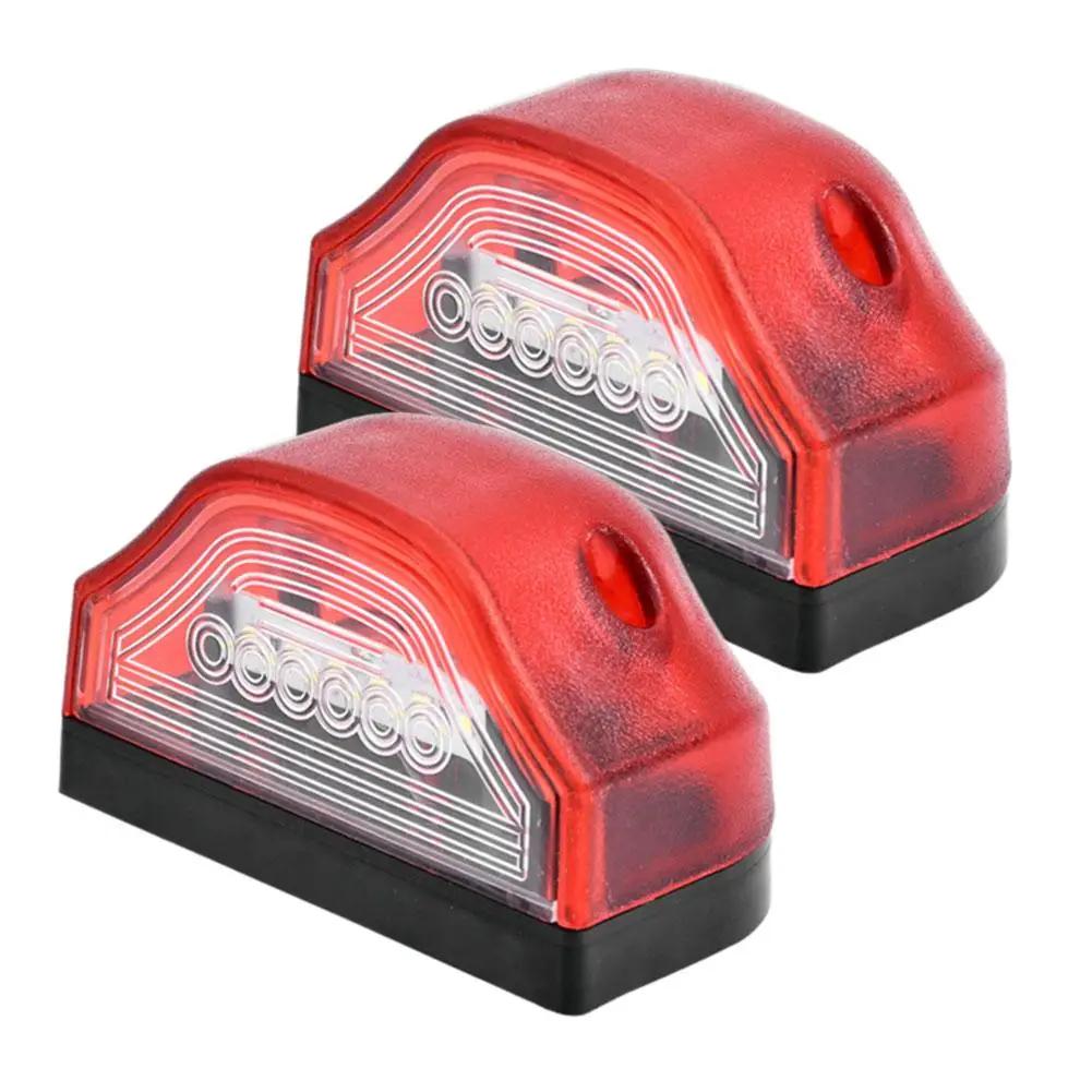 24V Universal LED License Plate Light, 6-LED Truck License Lamp with White Light, Replacement Light for Trailers & O1I8