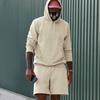 Men's Fleece Hoodie Shorts Two-piece Loose Solid Color Casual Sports Men's Suit