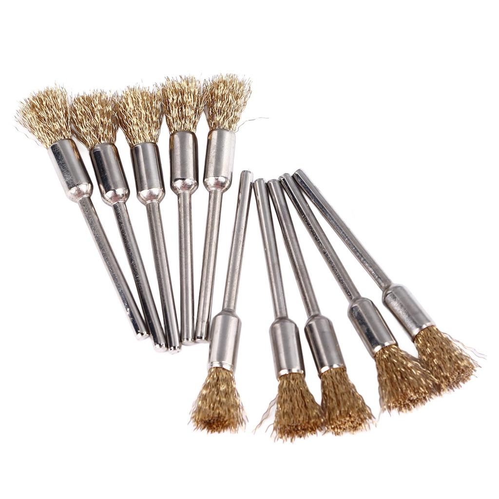 30pcs Extended Wire Brush Pen Shape Steel Copper Wire Cleaning End Brush Rust Paint Removal Bits Polishing Rotary Tools