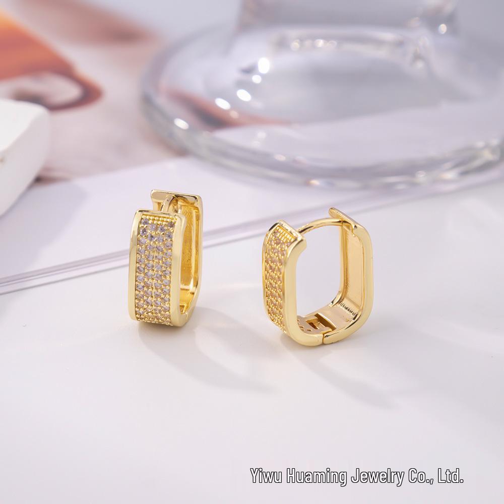 Европейские и американские роскошные циркониевые каффы для ушей - Женские модные серьги и кольца