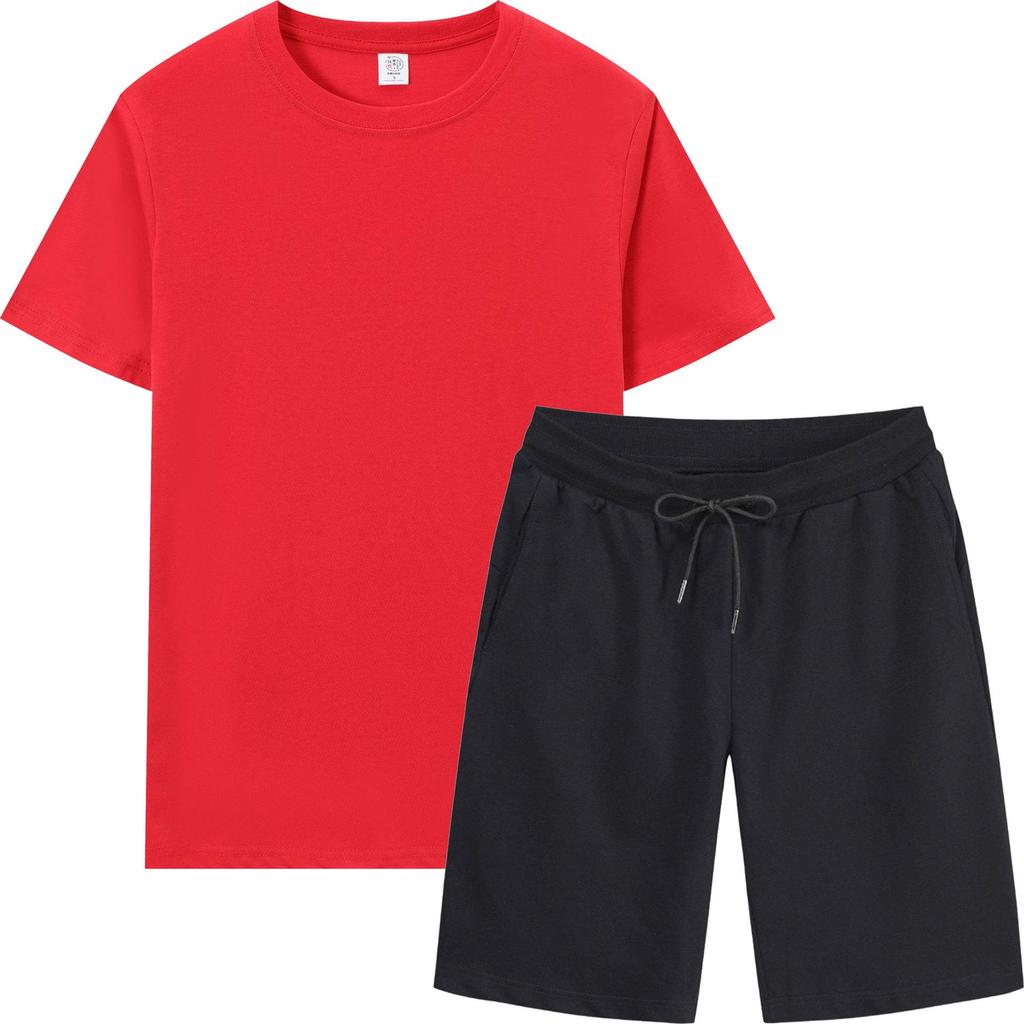 Men's Summer Sports Casual T-Shirt & Shorts Set - Breathable, Loose Fit, Short-Sleeved, Round Neck