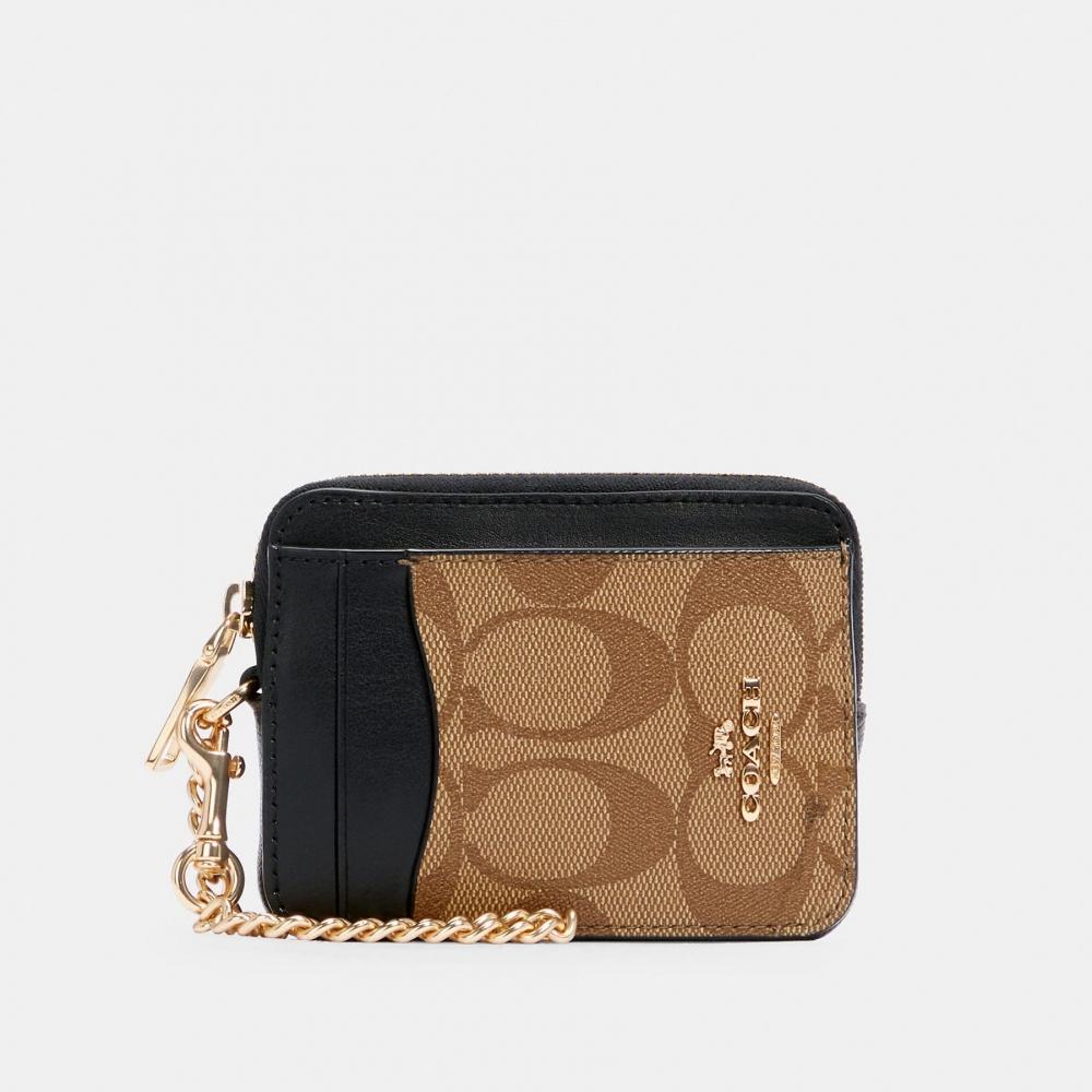 

Чехол для карт Coach на молнии из канвы Blocked Signature