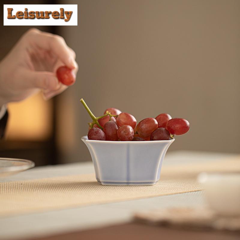 Elegante Lotus-Kern-Quadrat-Obstschalen Japanische Süßspeisenplatte Obstschalen Kuchen-Display-Ständer Serviertablett Cafés Dekoration Handwerk