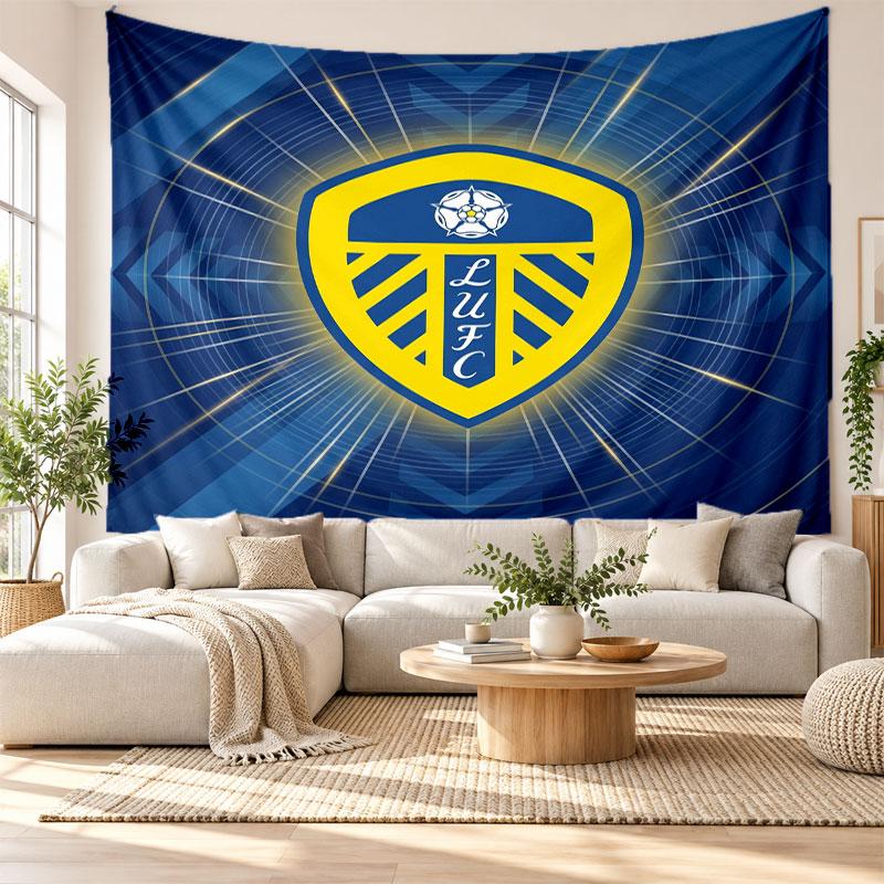 Tapisserie murale Leeds United, Suspension murale en tissu doux, Toile de fond décorative pour chambre à coucher, Art mural pour la maison