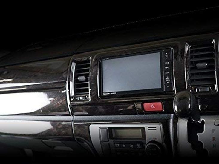 Dark Prime Interior Panels for Toyota Hiace 200 Series 7th Standard with Black Mahogany Wood Grain TRISTAR'S (14 Panels) (4th, 5th, 6th, Generation,