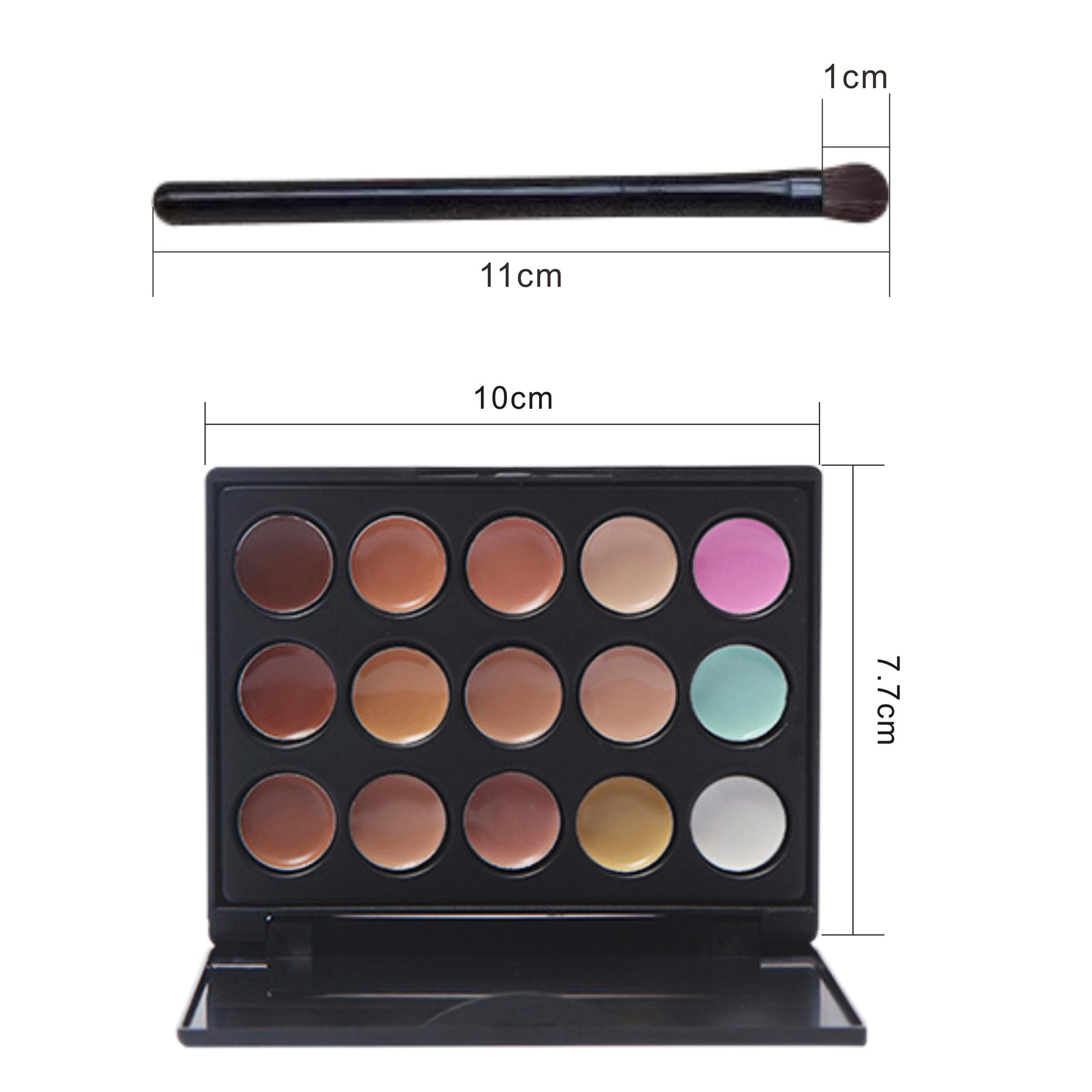 

Палитра консилеров, 15 цветов, палитра для макияжа, камуфляжная палитра для контура лица с кистью овальной формы и