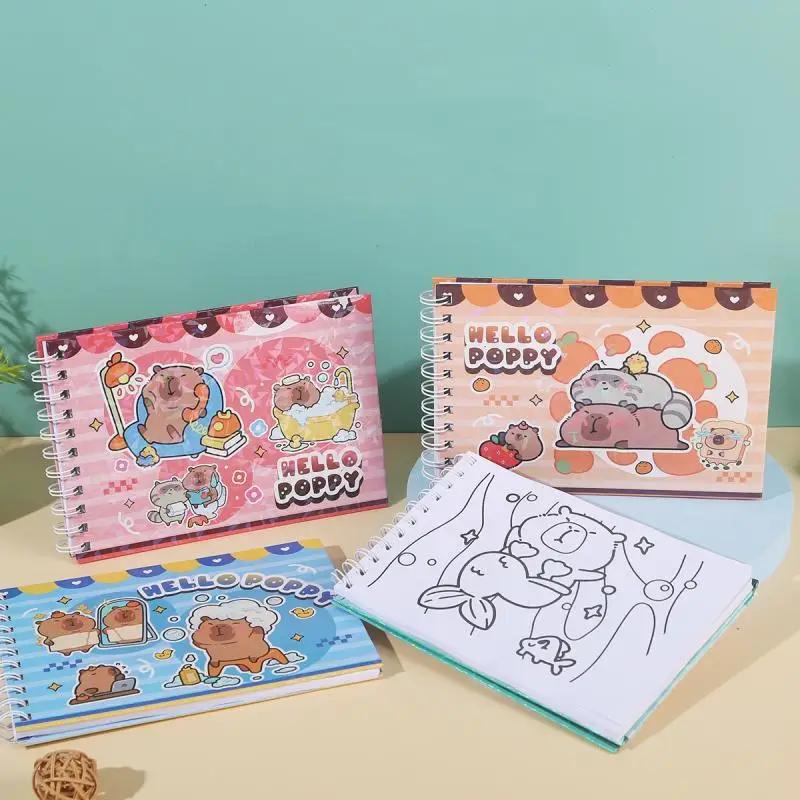 Cartoon Graffiti Malhefte Malbuch Niedliche Wasserschwein-Figuren Malbuch Kinder Tiermotiv Graffiti-Buch Geschenk