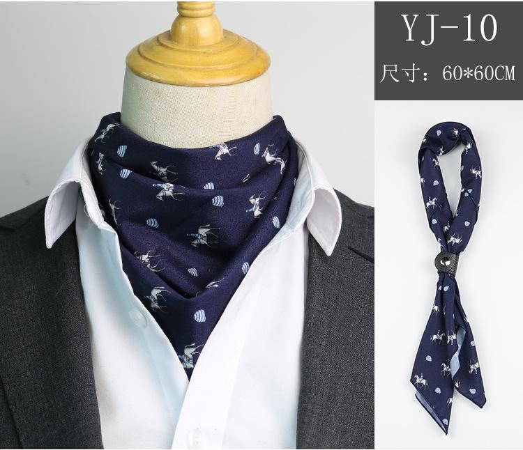 Men'S Spring And Summer Square Scarf Retro Printed Suit Silk Scarf Women'S Tied Hair Headscarf Small Scarf Japanese Thin Scarf