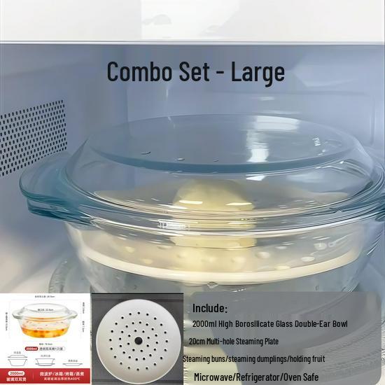 Ceramic Microwave Steamer Plate with Fine Pores - Universal Food Grade for Steaming Seafood, Fish, Buns, and More.