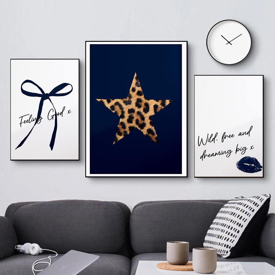 Moderní a módní vzor leopardího potisku a biliárové umělecké plátno pro tisk plakátů obývací pokoj ložnice domácí dekorace dárek