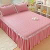 Four Seasons Universal Quilted Non-slip Korean Lace Mattress Protector and Bed Skirt.