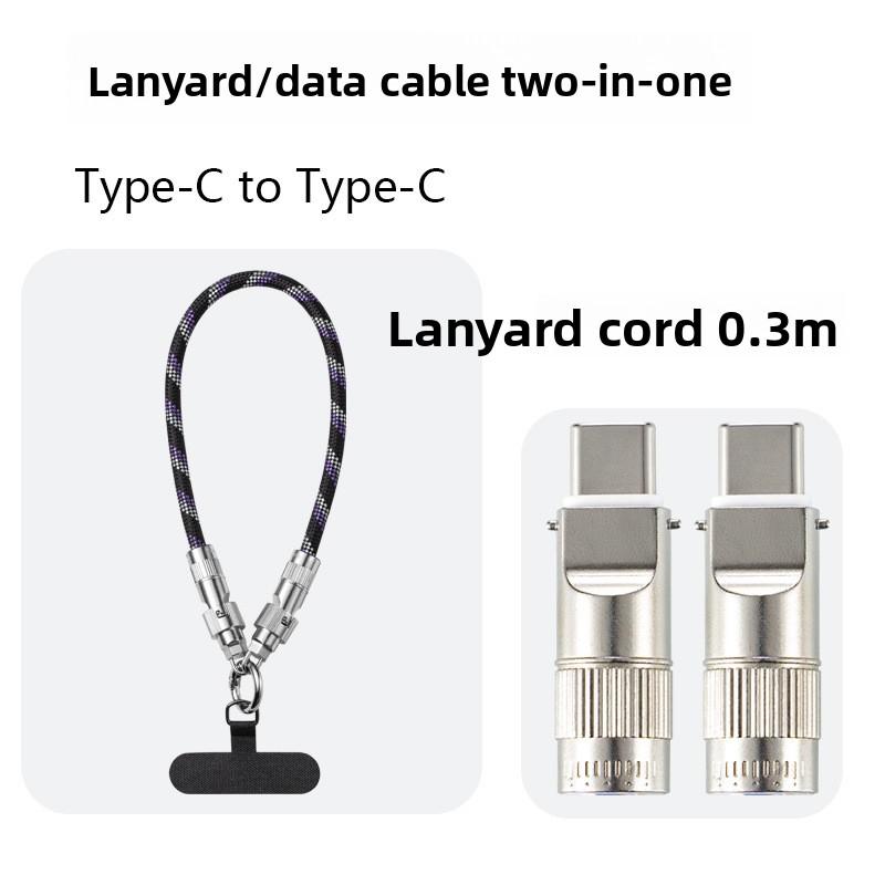 Factory Direct  240W Phone Lanyard Cable Wrist Strap USBC Type C To C PD240W 5A Fast Charging & 480mbps Data Transfer Cable 30cm