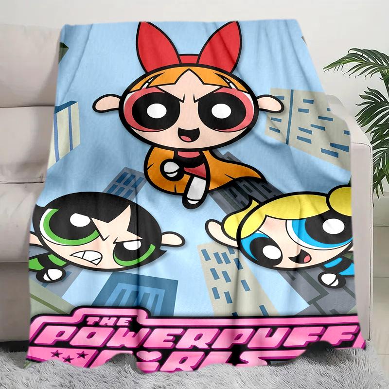 1PC The Powerpuff Girls printed blanket, all season lightweight home office outdoor nap multifunctional blanket A13
